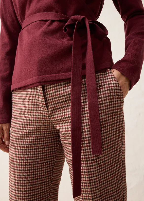 Pletený zavinovací kabátek s vlnou merino, bonprix