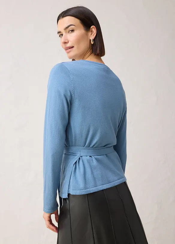 Pleten&yacute; zavinovac&iacute; kab&aacute;tek s vlnou merino, bonprix