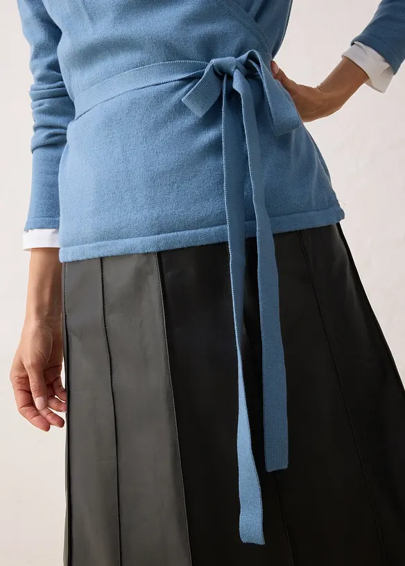 Pleten&yacute; zavinovac&iacute; kab&aacute;tek s vlnou merino, bonprix