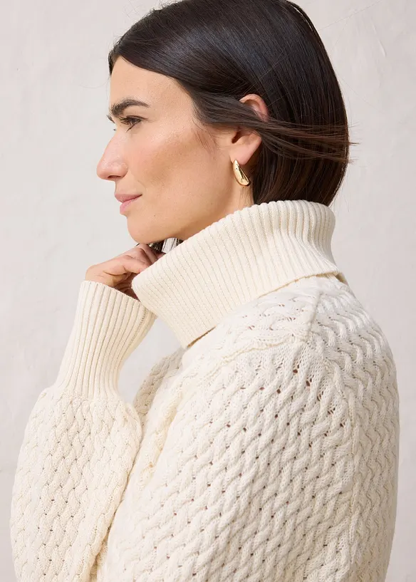 Rolákový svetr s vlnou merino, bonprix