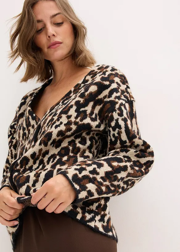 Pletený žakárový kabátek, bonprix