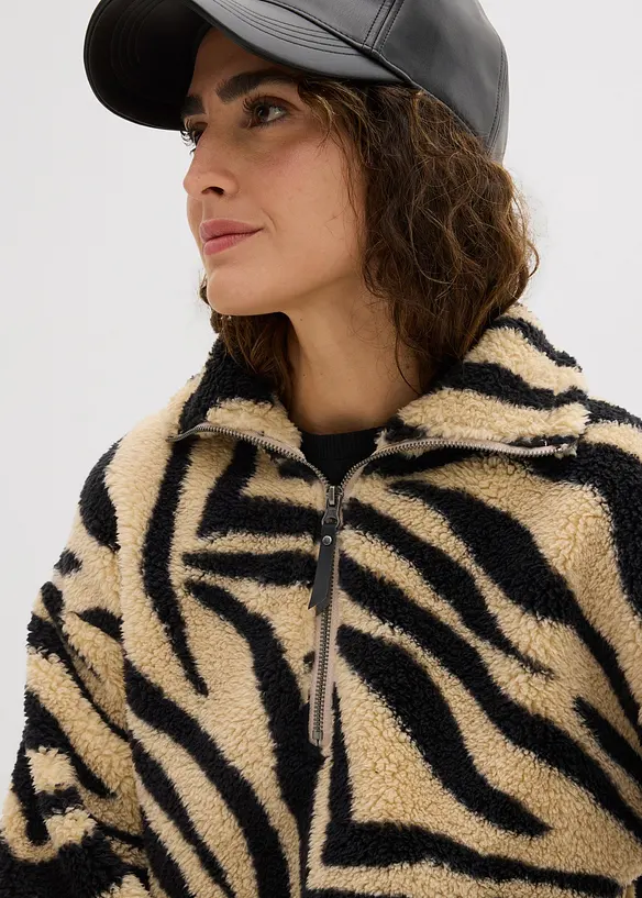 Oversize mikina z medvídkového flísu, bonprix