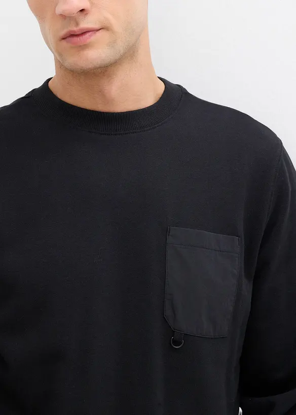 Mikina s náprsní kapsou, z organické bavlny, bonprix