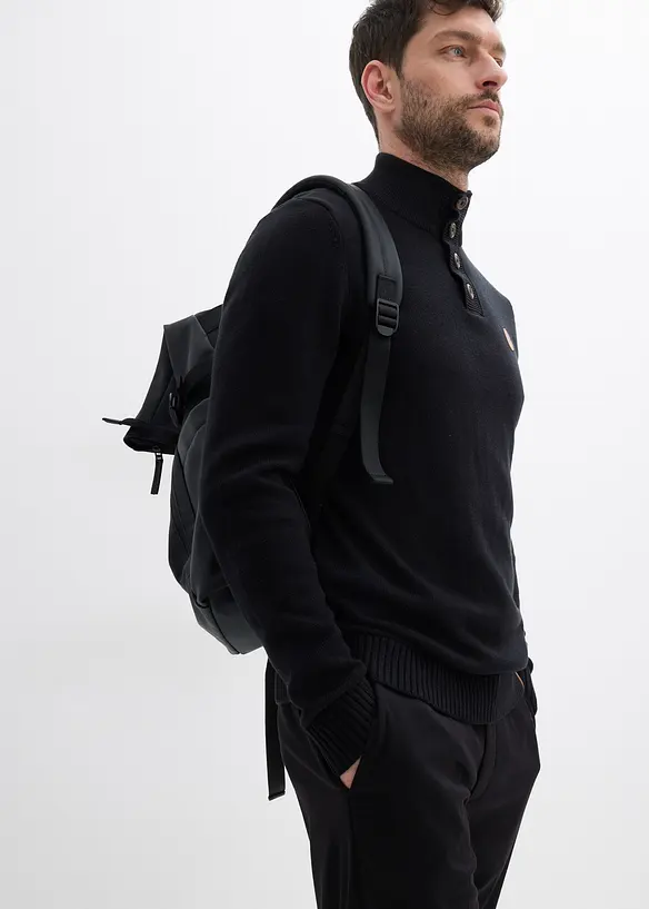 Svetr s límečkem na zapínání, z měkké bavlněné směsi, bonprix