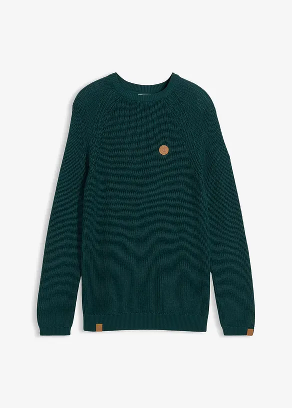 Svetr s kulatým výstřihem, z měkké bavlněné směsi, bonprix