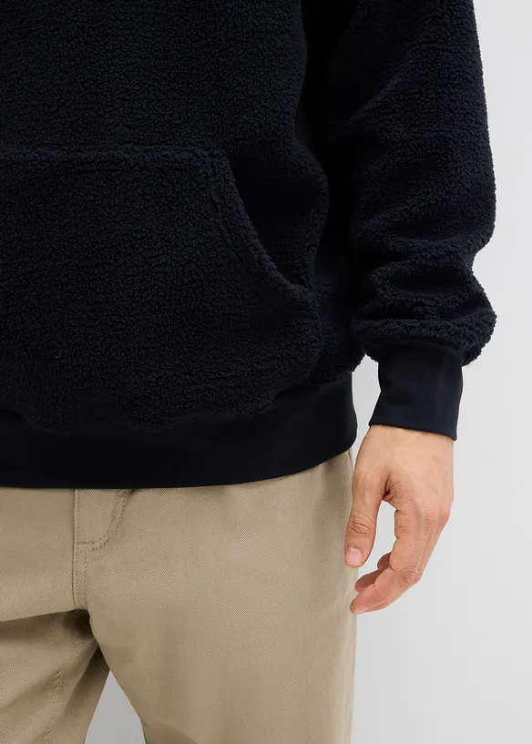 Mikina z medvídkového flísu, s bavlněnou podšívkou, Loose Fit, bonprix