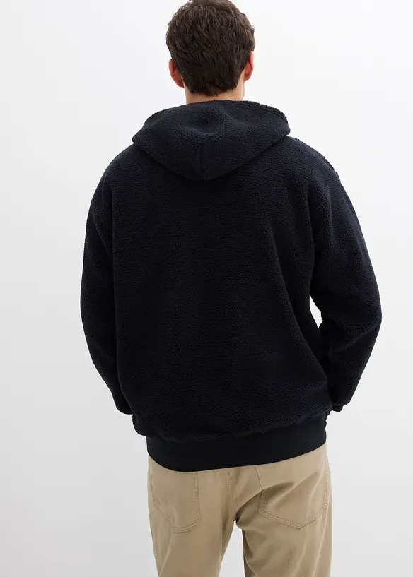 Mikina z medvídkového flísu, s bavlněnou podšívkou, Loose Fit, bonprix