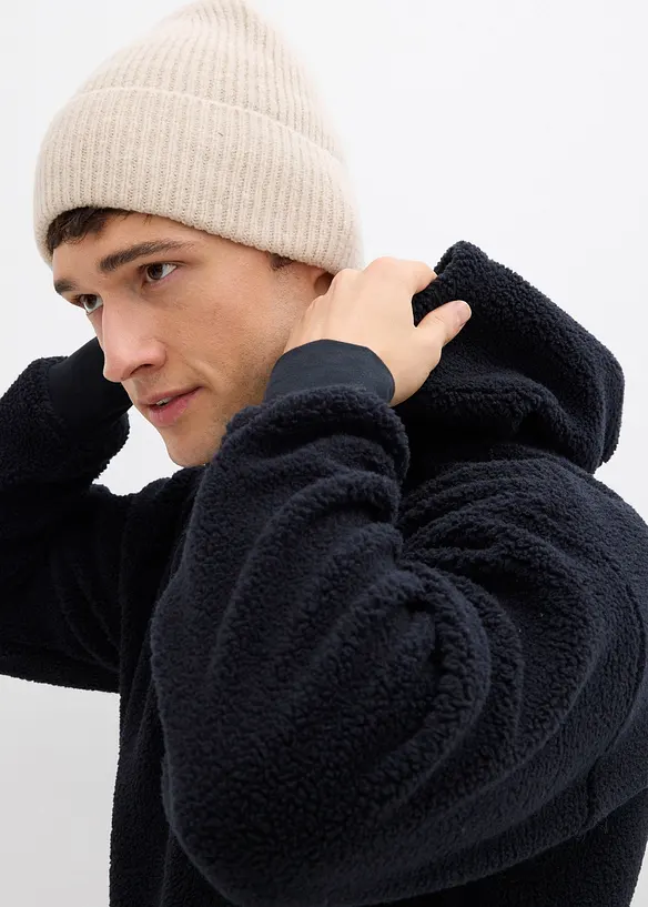 Mikina z medvídkového flísu, s bavlněnou podšívkou, Loose Fit, bonprix