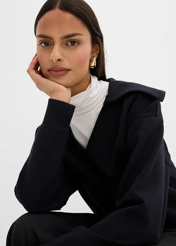 Mikina se širokým límcem, z viskózové směsi, bonprix