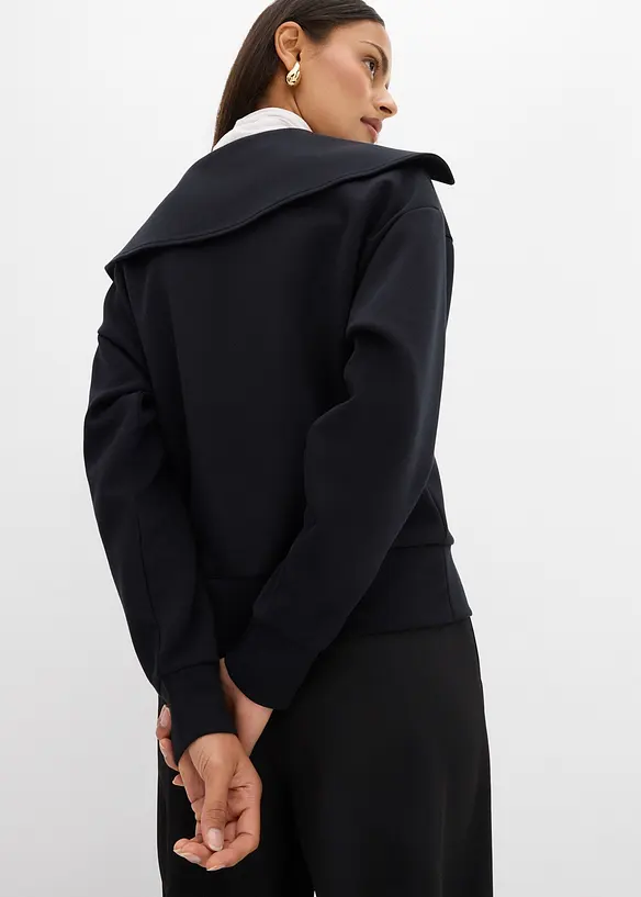 Mikina se širokým límcem, z viskózové směsi, bonprix