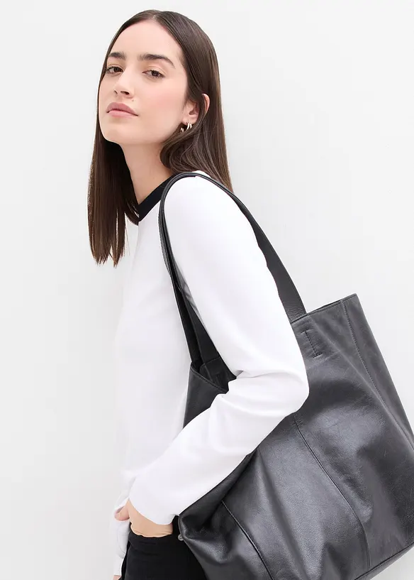 Tričko s dlouhým rukávem, z viskózové směsi, s kontrastním nízkým rolákem, bonprix