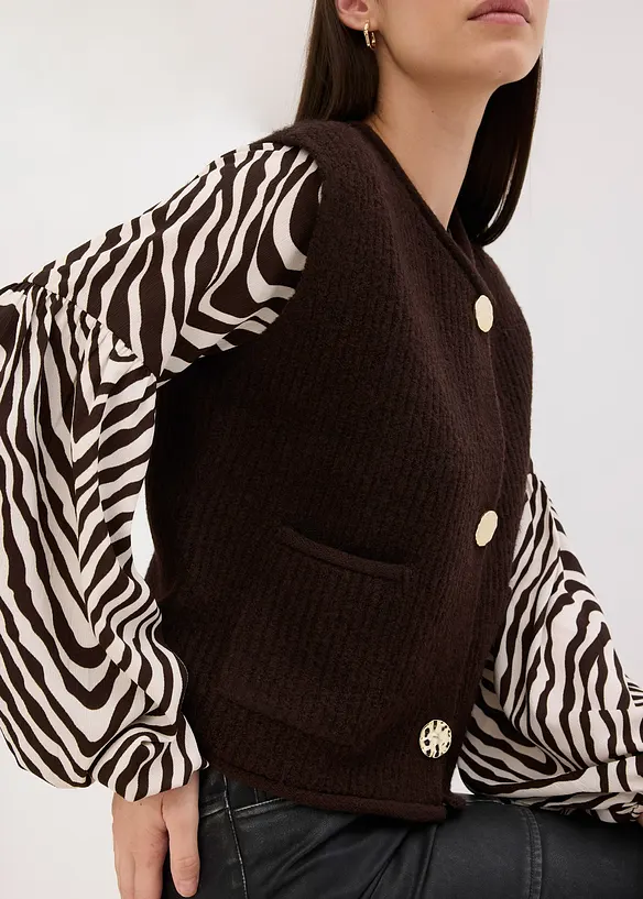 Pletená vesta s ozdobnými knoflíky, bonprix