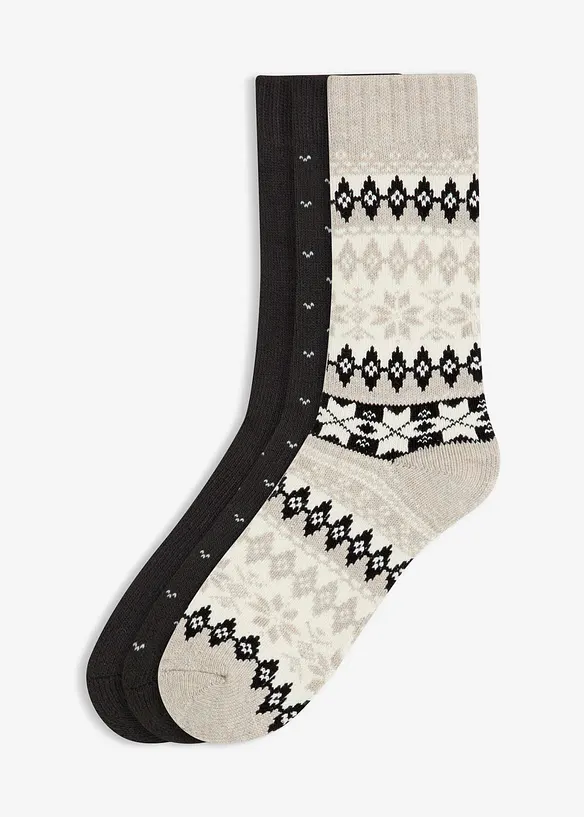 Termo ponožky s vnitřní stranou z měkkého froté (3 páry v balení), bonprix