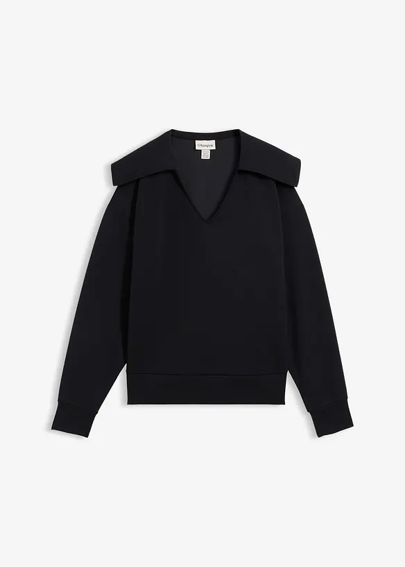 Mikina se širokým límcem, z viskózové směsi, bonprix