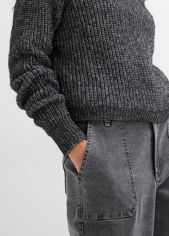 Svetr s límcem na zip, z měkké vlněné směsi, bonprix