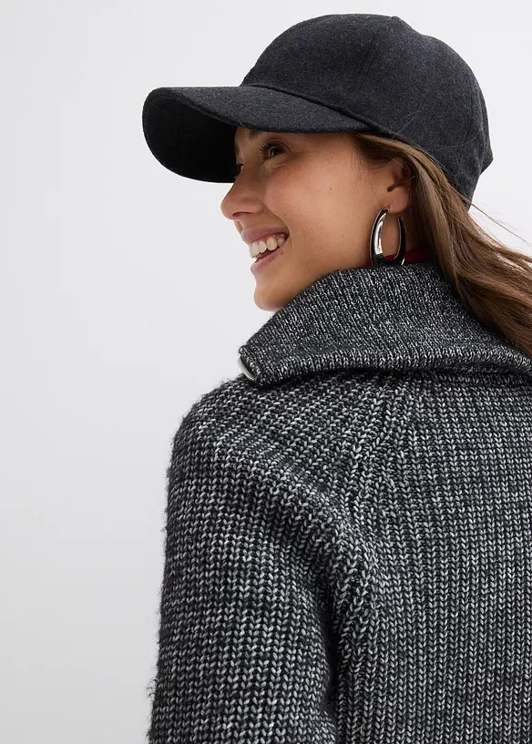 Svetr s límcem na zip, z měkké vlněné směsi, bonprix