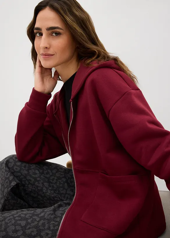 Oversize mikina na zapínání, bonprix