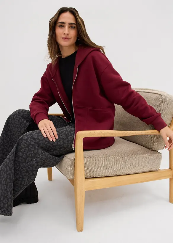 Oversize mikina na zapínání, bonprix