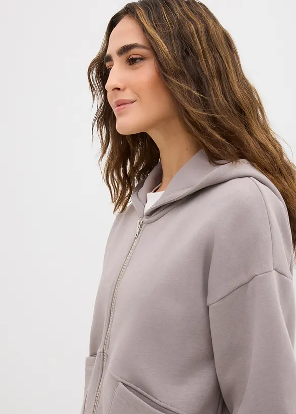 Oversize mikina na zapínání, bonprix