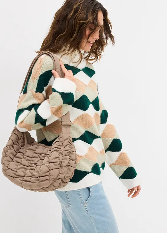 Rolákový svetr se vzorem, bonprix