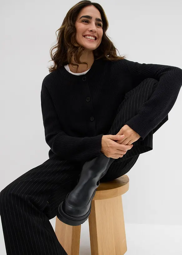 Kabátek z jemné pleteniny, s kulatým výstřihem, bonprix