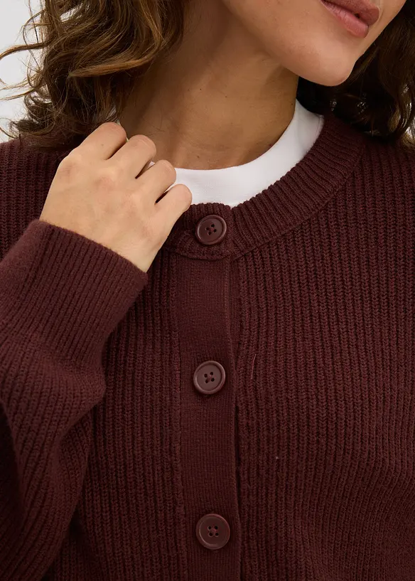 Kabátek z jemné pleteniny, s kulatým výstřihem, bonprix