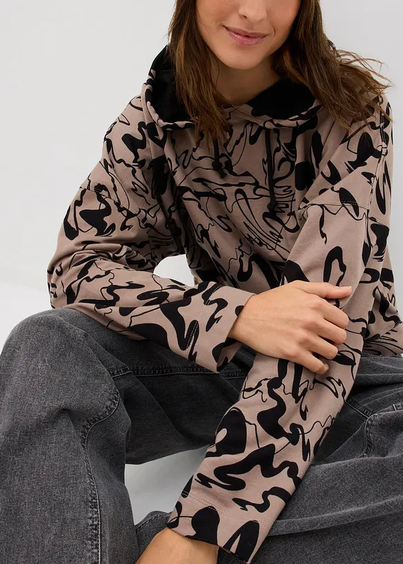 Mikina s kapucí, z čisté bavlny, bonprix