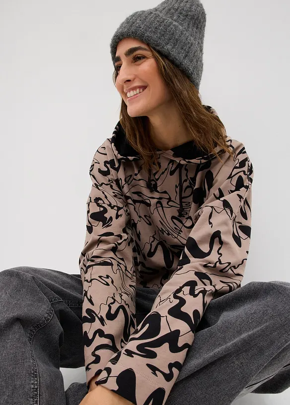 Mikina s kapucí, z čisté bavlny, bonprix