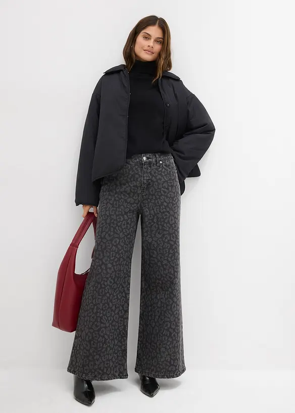 Džíny Wide Leg, Mid Waist, bonprix