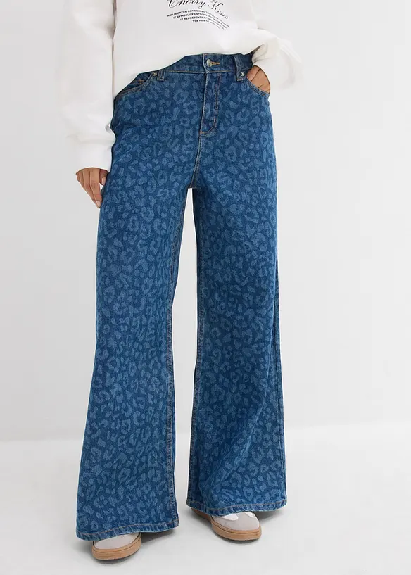 Džíny Wide Leg, Mid Waist, bonprix