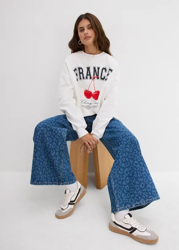 Džíny Wide Leg, Mid Waist, bonprix