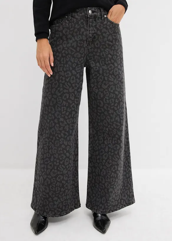 Džíny Wide Leg, Mid Waist, bonprix