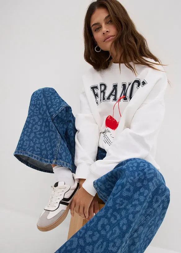 Džíny Wide Leg, Mid Waist, bonprix