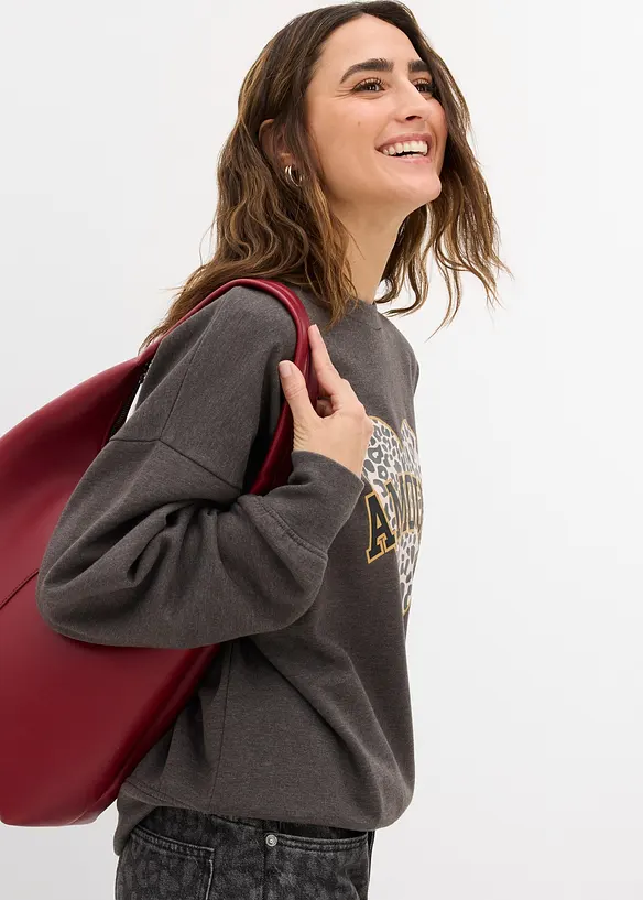 Oversize mikina z bavlněné směsi, bonprix