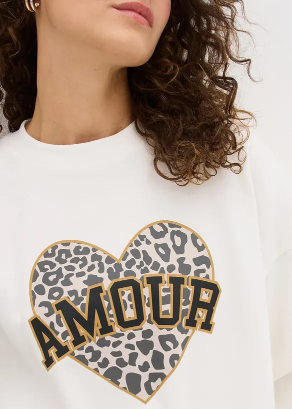 Oversize mikina z bavlněné směsi, bonprix