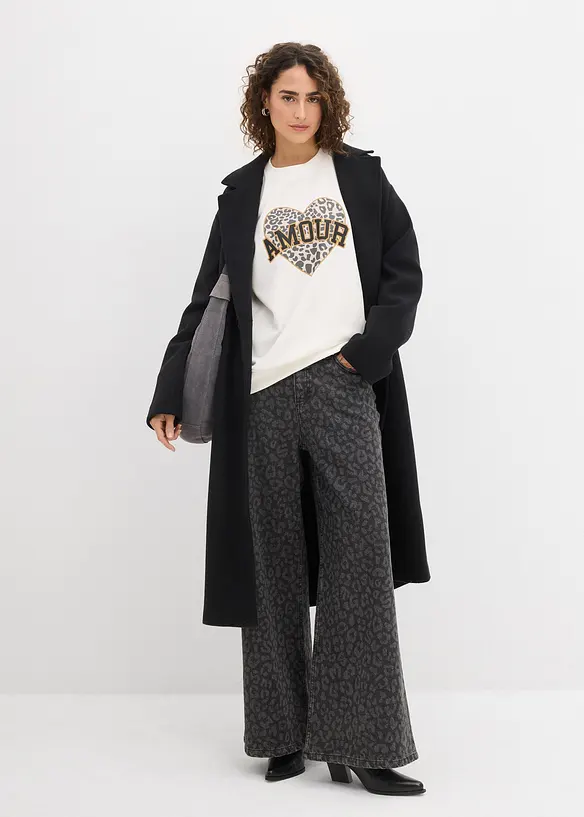 Oversize mikina z bavlněné směsi, bonprix