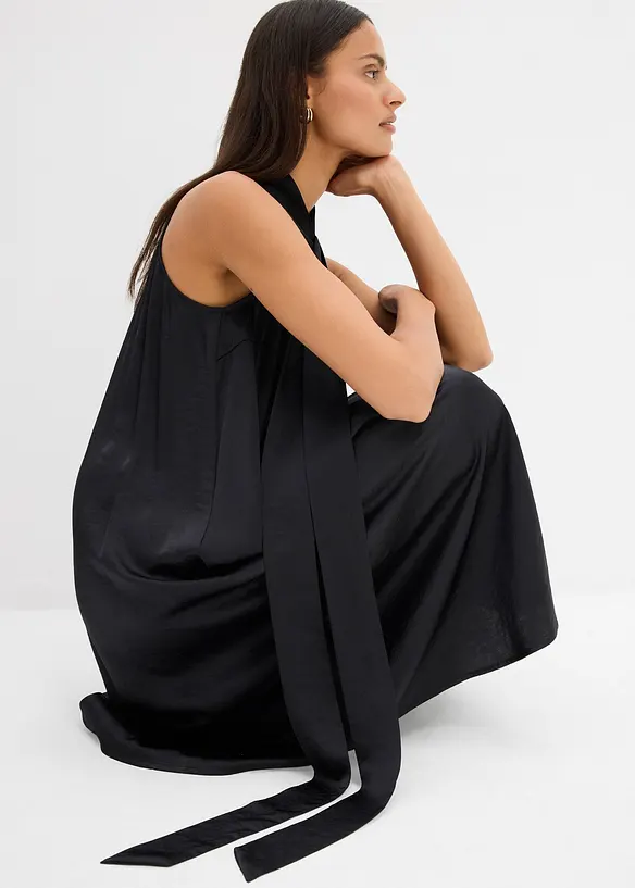 Saténové midi šaty z viskózové směsi, bonprix