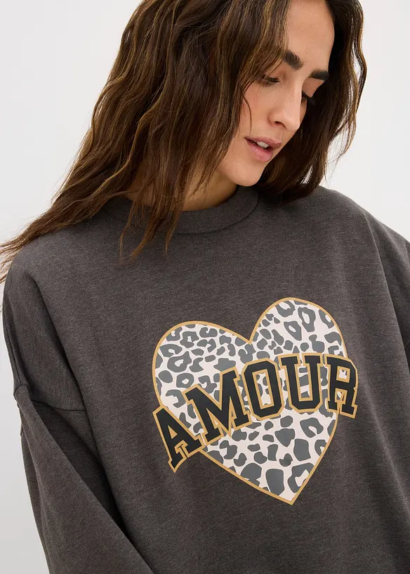 Oversize mikina z bavlněné směsi, bonprix