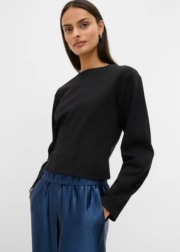 Saténované Palazzo kalhoty s pohodlným pasem, bonprix