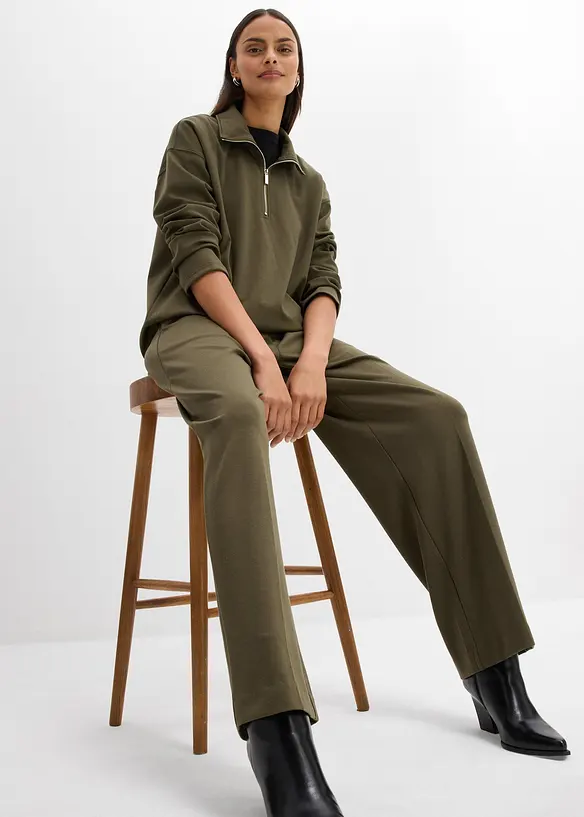 Kalhoty se záhyby v pase, ze směsi s viskózou, bonprix