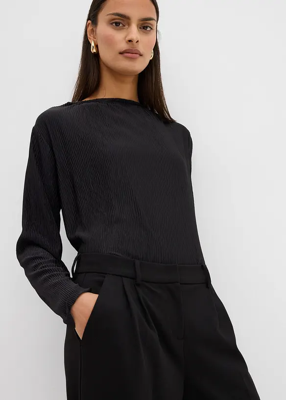 Kalhoty se sklady u pasu, z viskózové směsi, bonprix