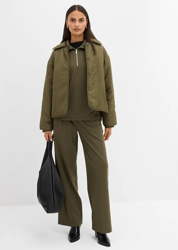 Kalhoty se záhyby v pase, ze směsi s viskózou, bonprix