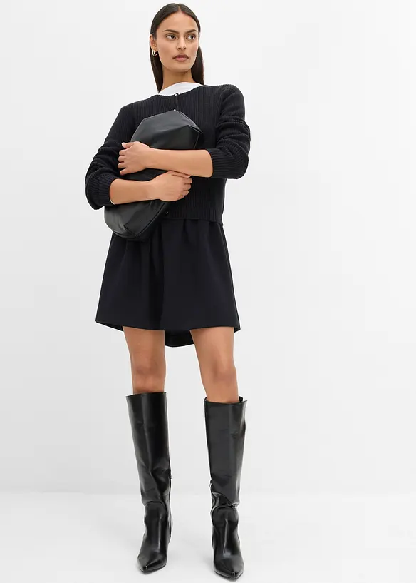 Sukně se záhyby v pase, z mírně lesklé viskózové směsi, bonprix