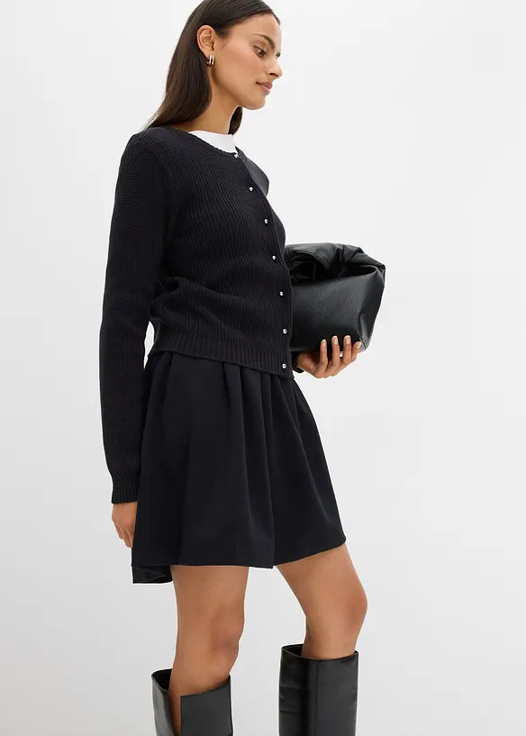 Sukně se záhyby v pase, z mírně lesklé viskózové směsi, bonprix