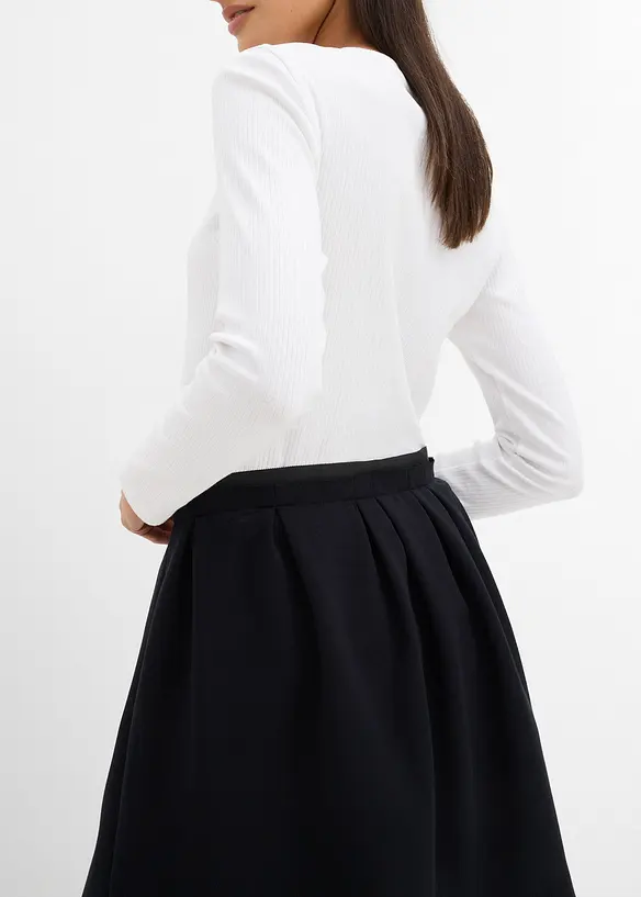 Sukně se záhyby v pase, z mírně lesklé viskózové směsi, bonprix