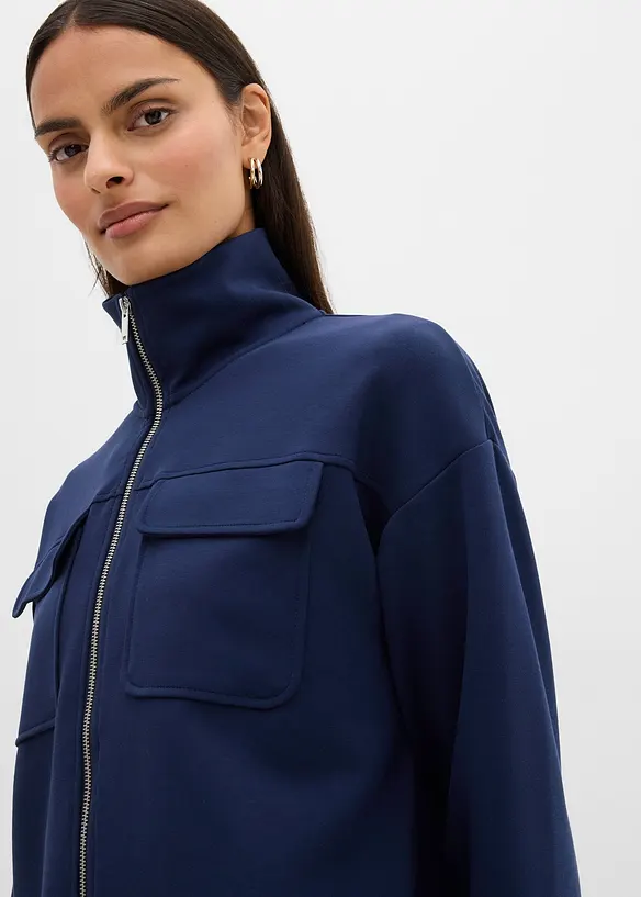 Mikina na zapínání, z lehce lesklé viskózové směsi, bonprix