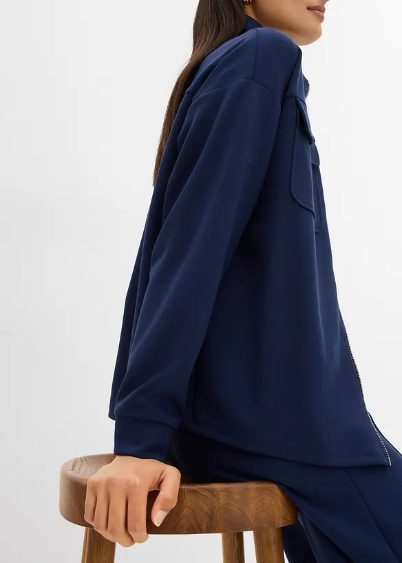 Mikina na zapínání, z lehce lesklé viskózové směsi, bonprix