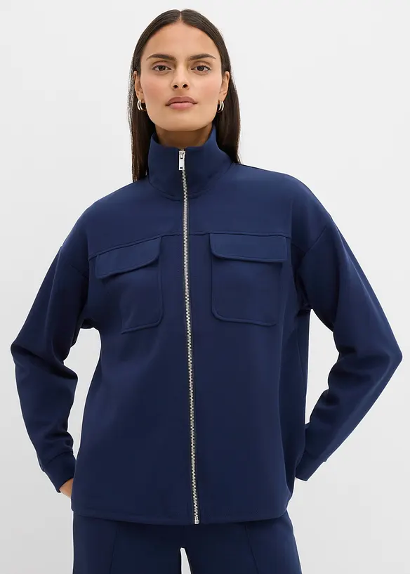 Mikina na zapínání, z lehce lesklé viskózové směsi, bonprix