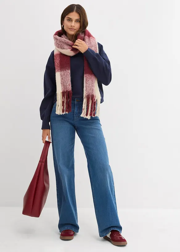 Džíny Straight, Mid Waist, organická bavlna, bonprix