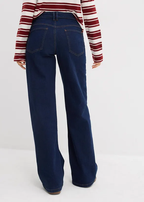 Džíny Straight, Mid Waist, organická bavlna, bonprix